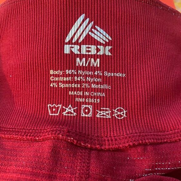 NWOT RBX Women's red sparkle athletic nylon/spandex leggings size medium - Picture 7 of 10